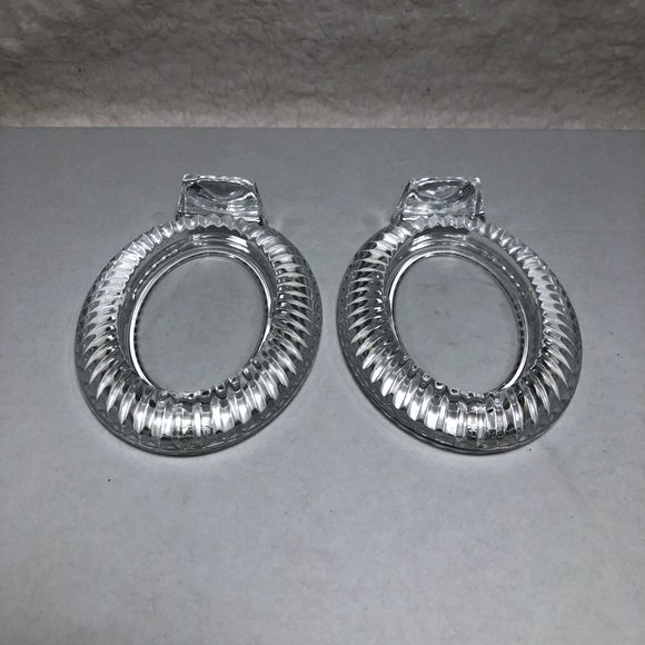 VTG Cristal D'Arques Heavy Crystal Candle Holder Set of 2 Made in France - Picture 3 of 6